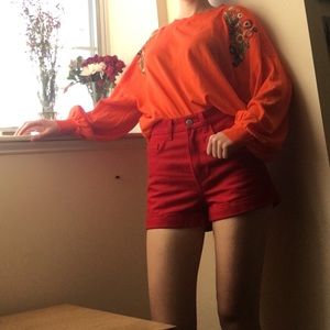 American Apparel red shorts